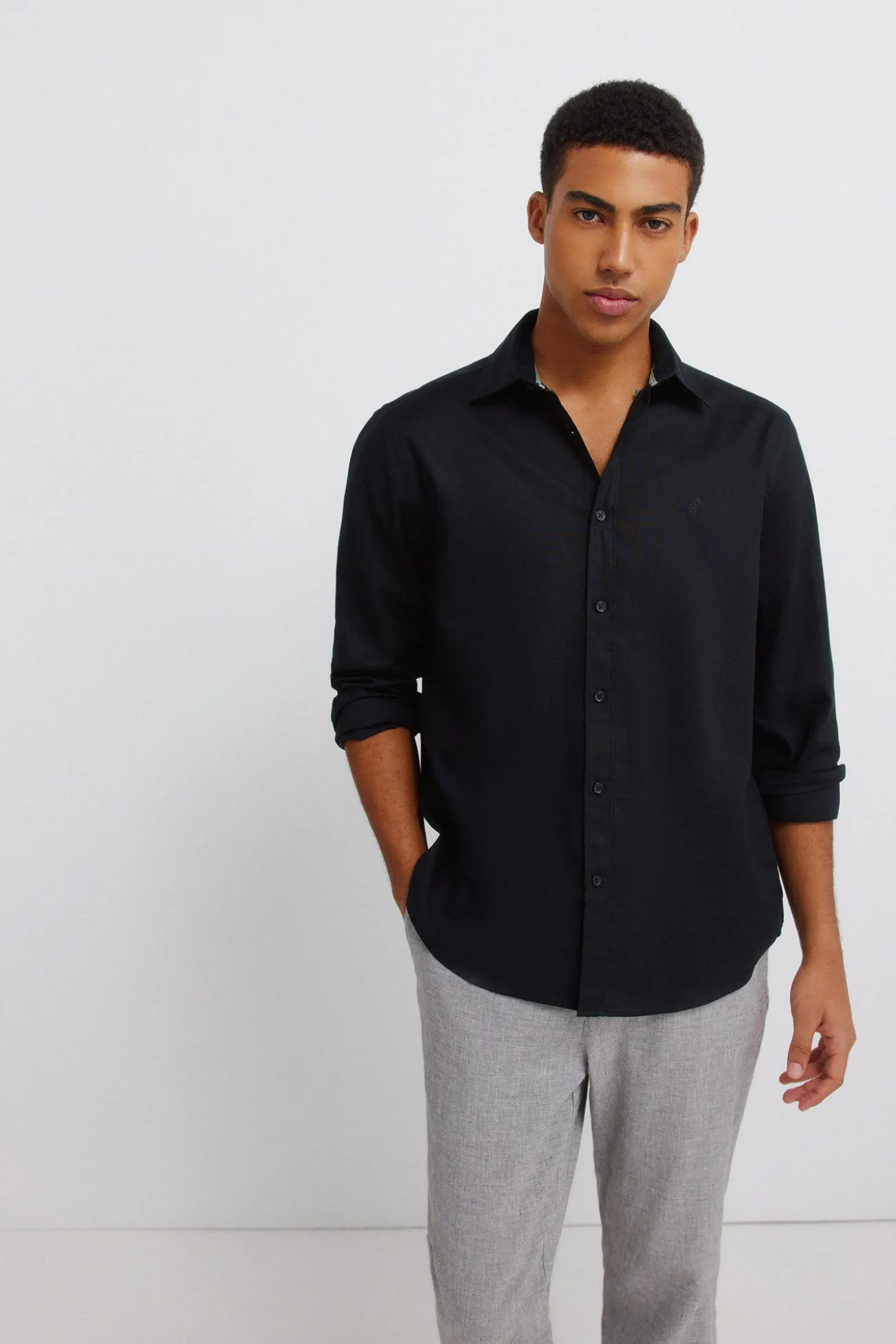 Pantalon slim fit confortable en lin structuré