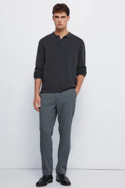 Pantalon slim fit structur&eacute;