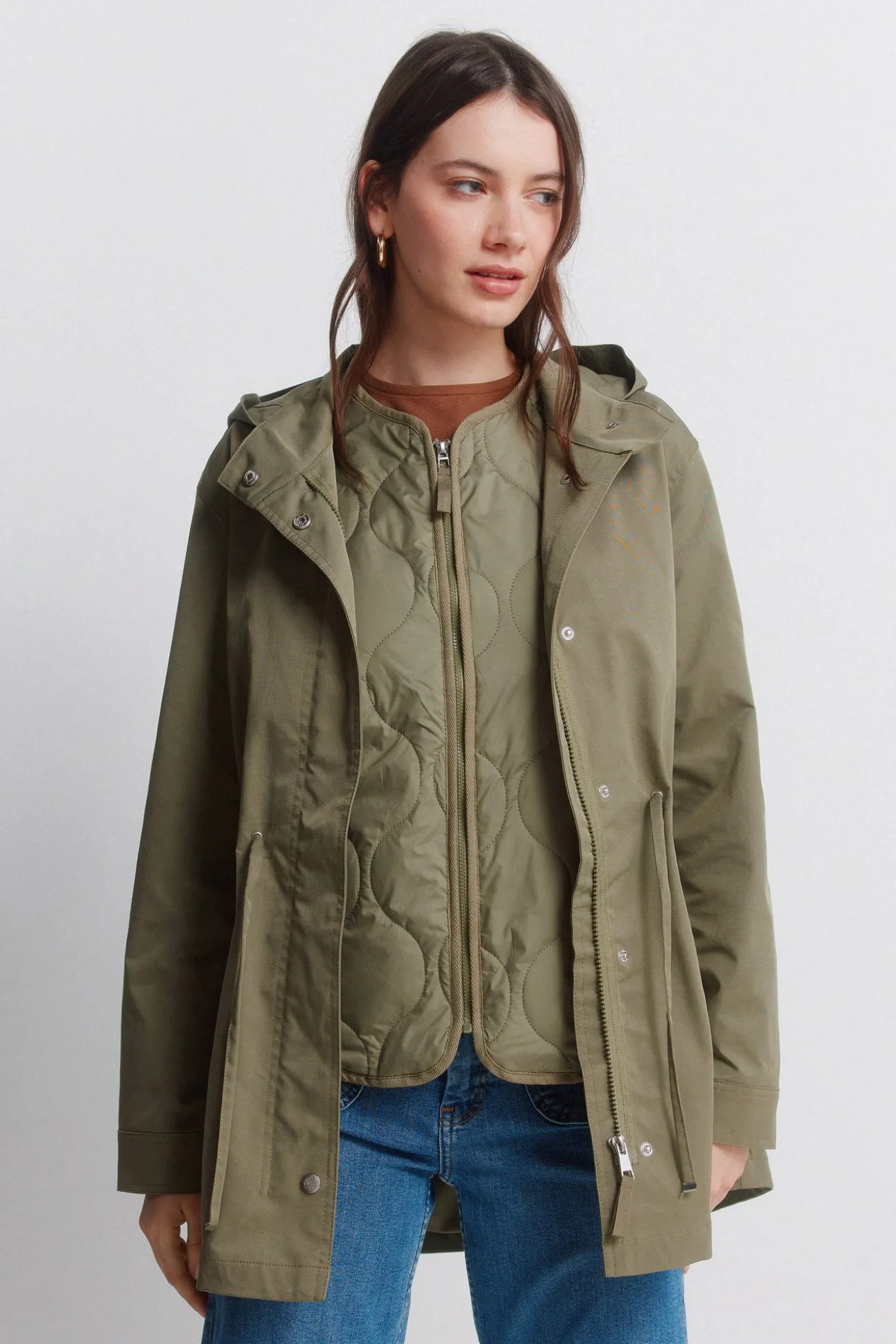 Parka à capuche déperlante