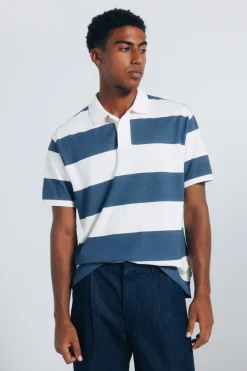 Polo piqué coupe classique à larges rayures