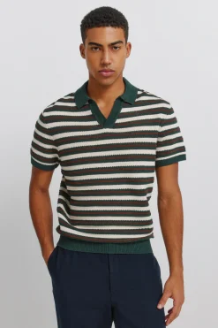 Polo structuré à rayures