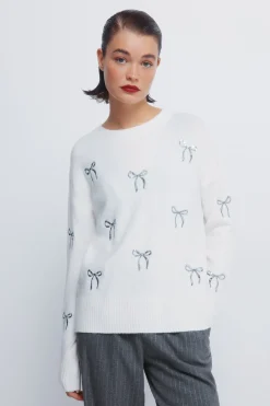 Pull avec n&oelig;uds &agrave; paillettes