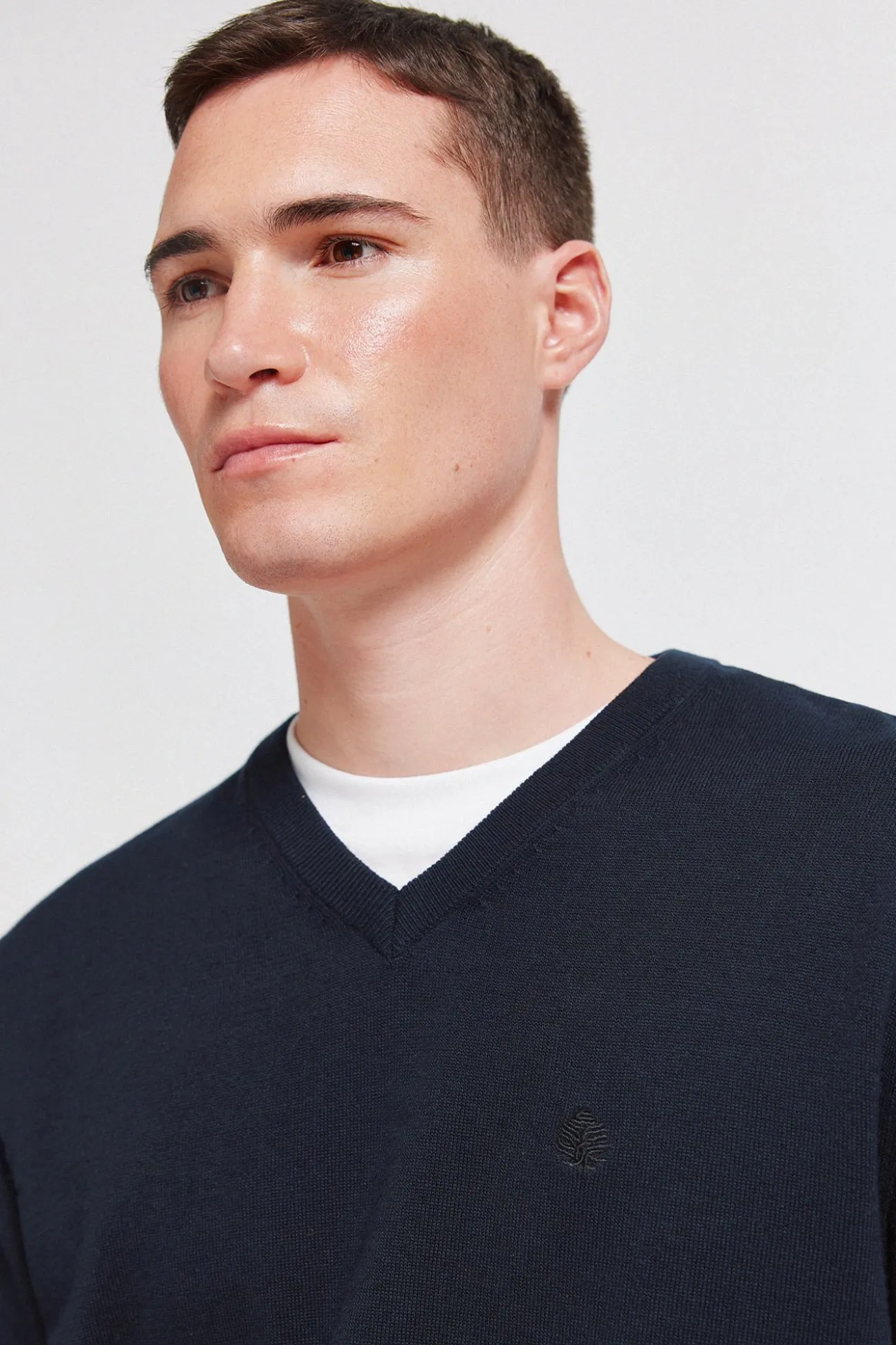 Pull basique col en V logo Springfield