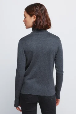Pull col avec boutons et poignets