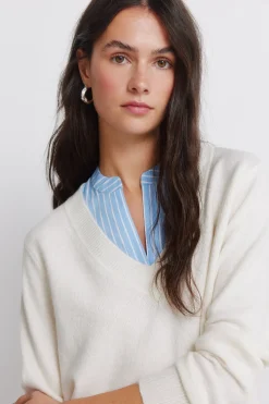 Pull col mao bimatière