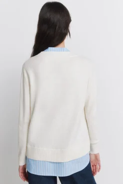 Pull col mao bimatière