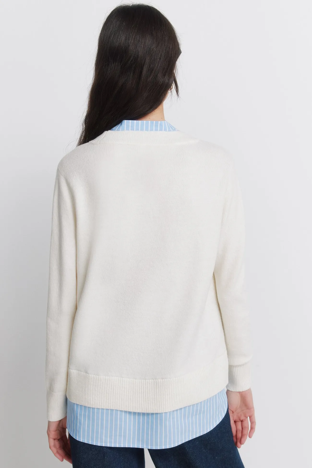 Pull col mao bimatière