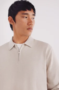 Pull col polo fermeture