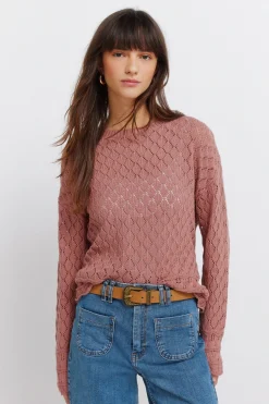 Pull en maille pointelle