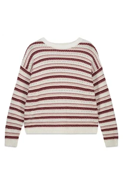 Pull en maille structurée à rayures