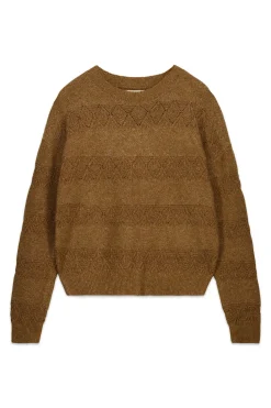 Pull pointelle rayures lurex