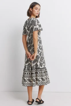 Robe chemise midi imprim&eacute;e