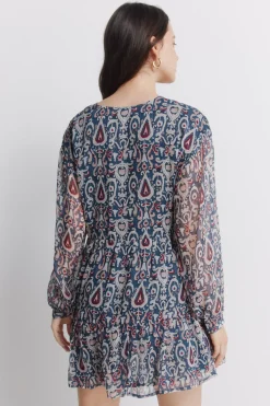 Robe courte en gaze à sequins