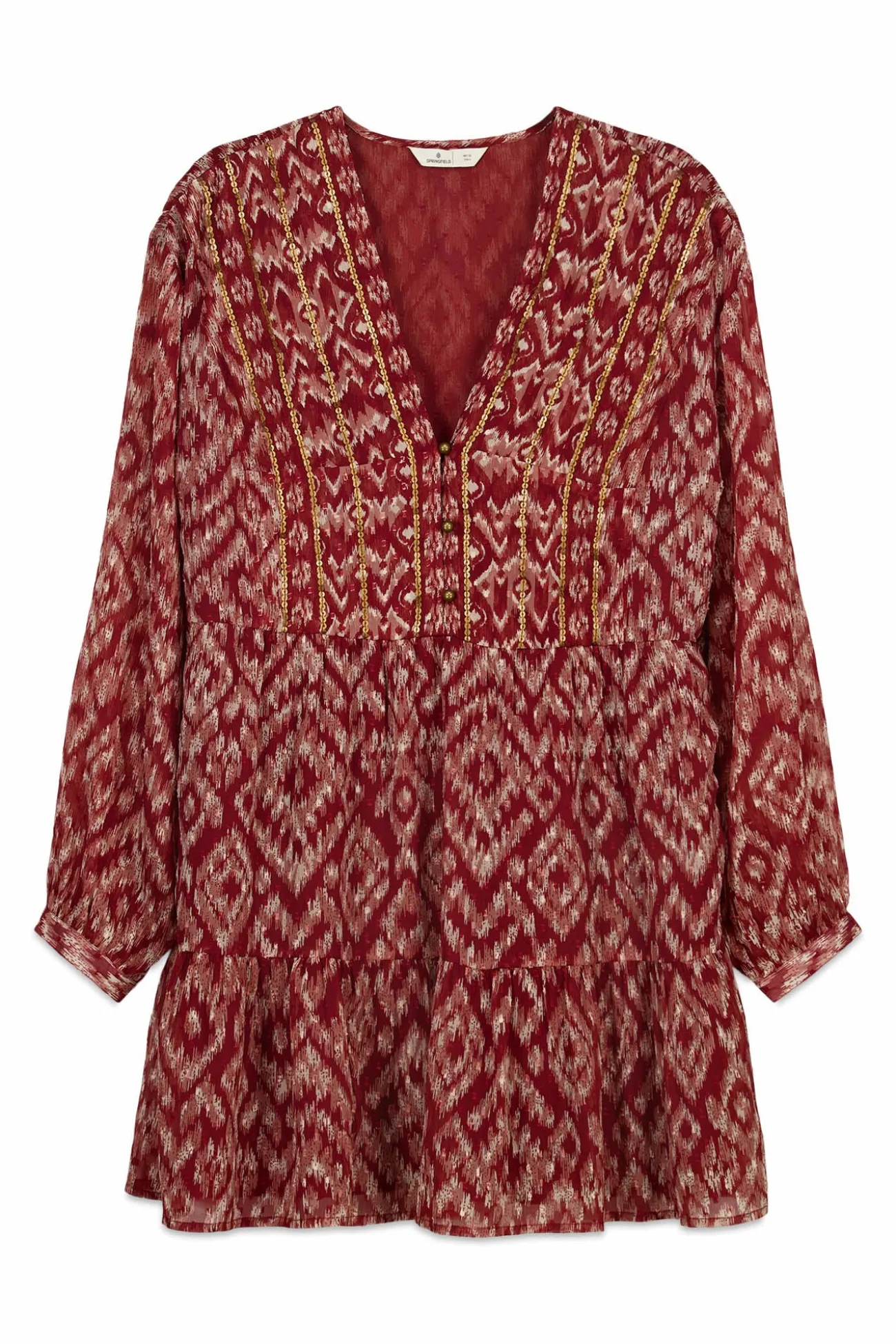 Robe courte en gaze à sequins
