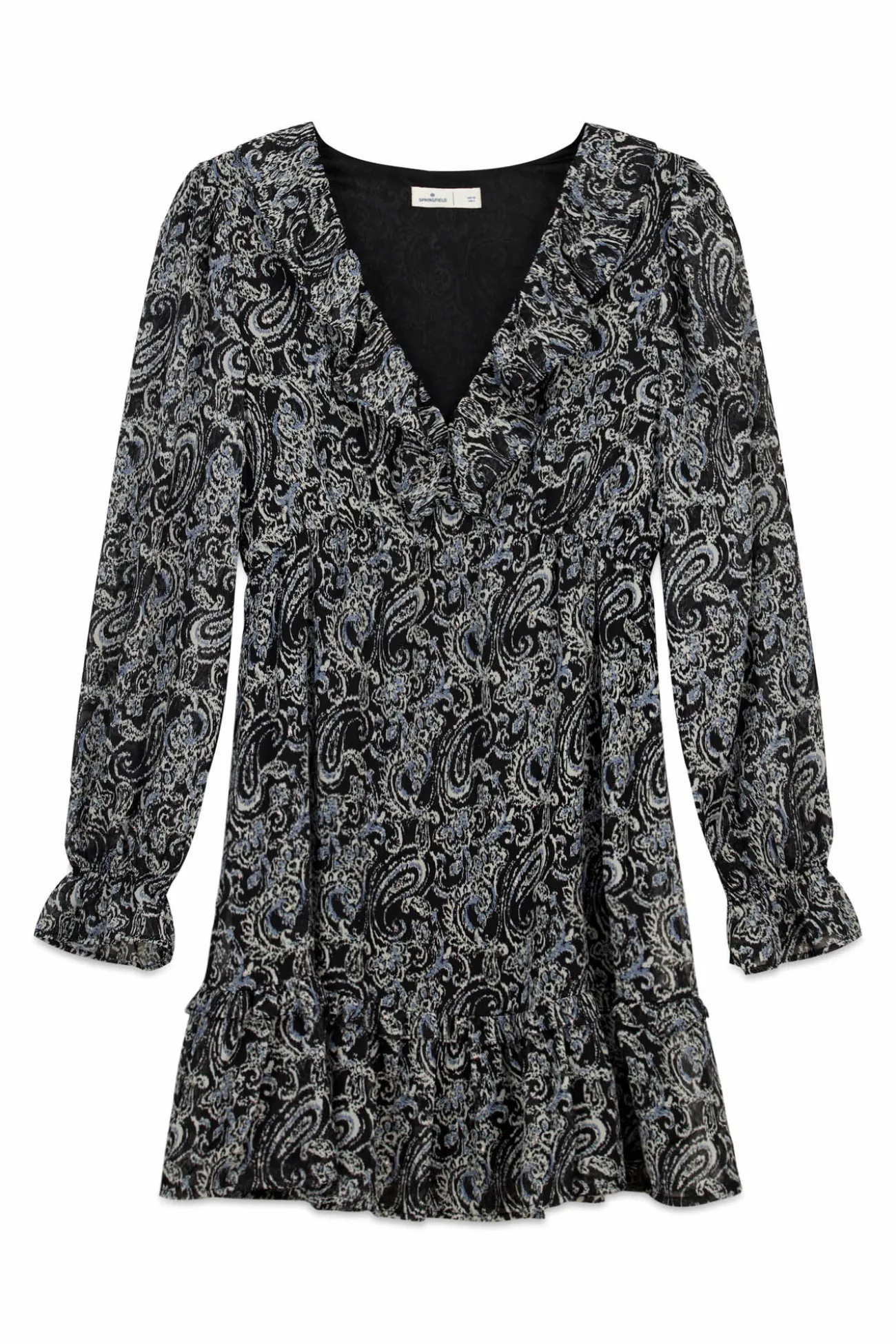 Robe courte imprimée manches longues
