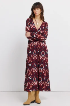 Robe imprim&eacute;e manches longues