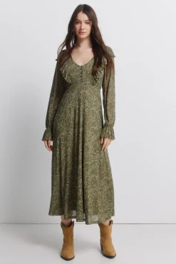 Robe imprimée verte