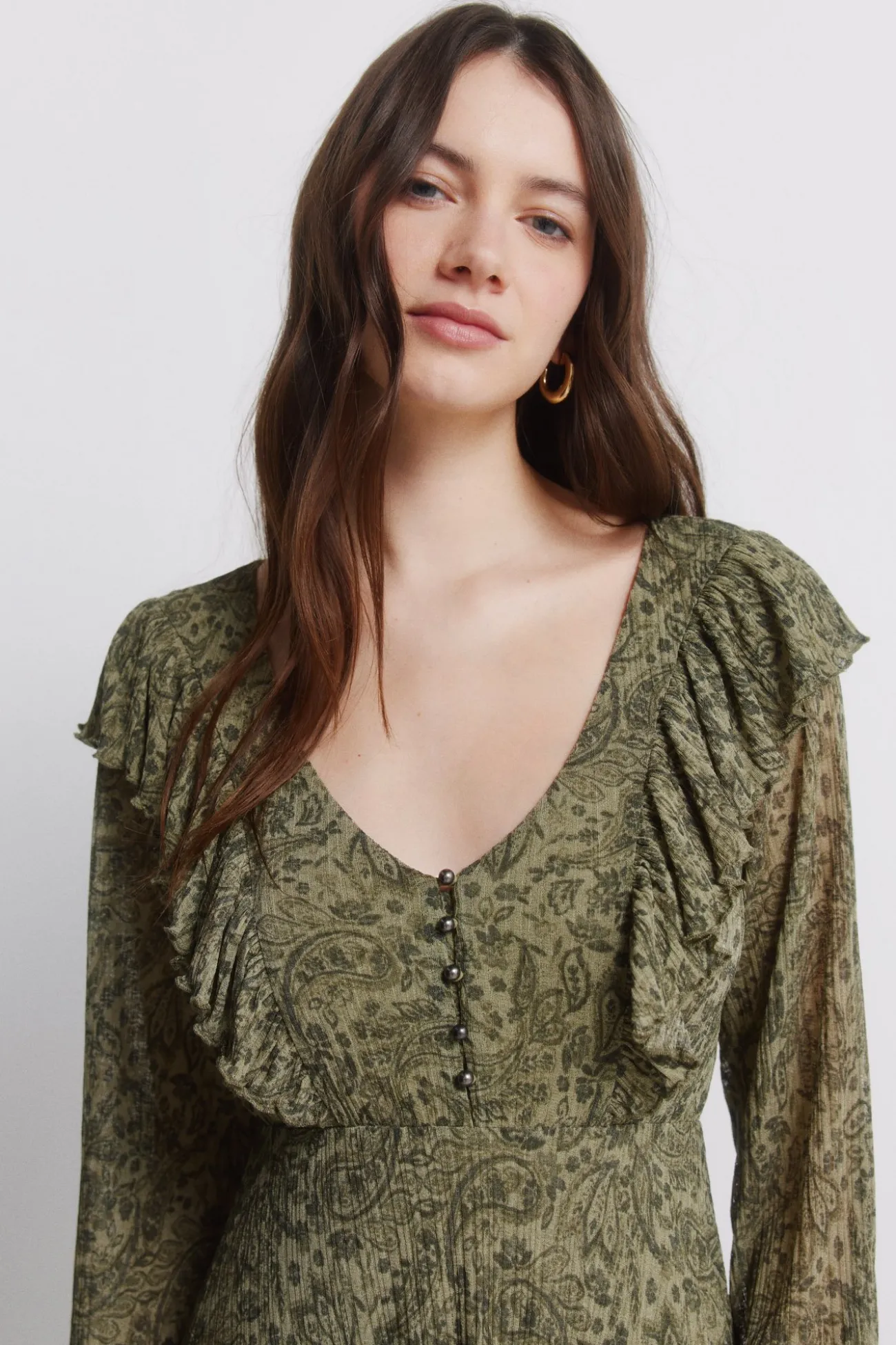 Robe imprimée verte