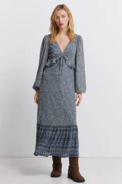 Robe midi à volant