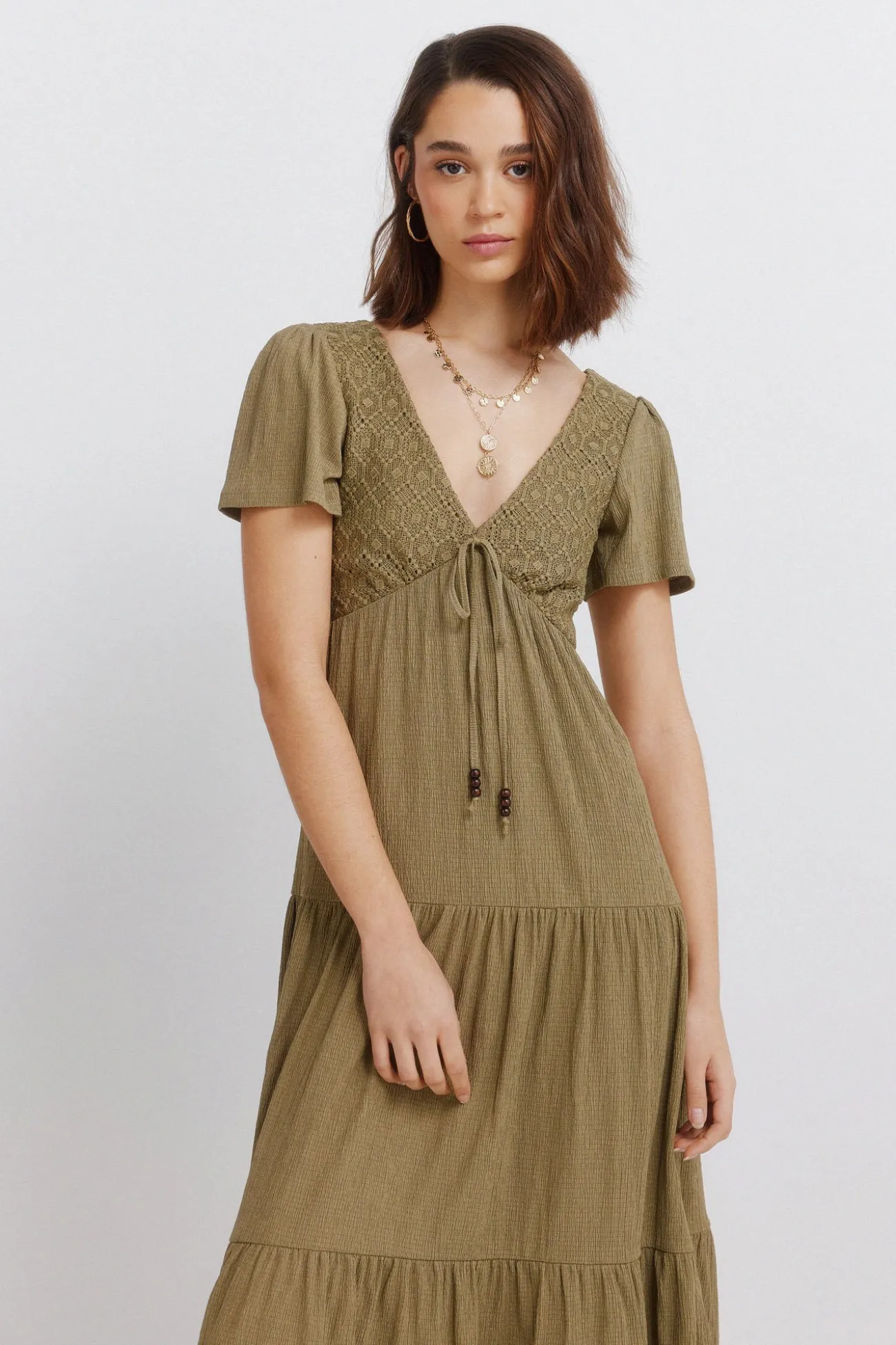 Robe midi à volants