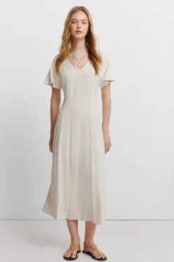 Robe midi dos croisé