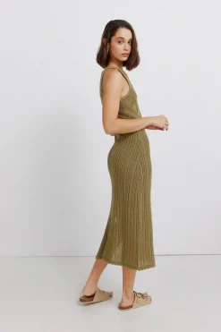 Robe midi en pointelle