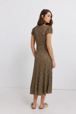 Robe midi imprimé frise