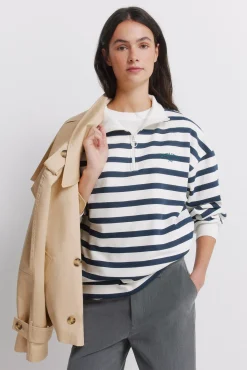Sweat-shirt &agrave; rayures