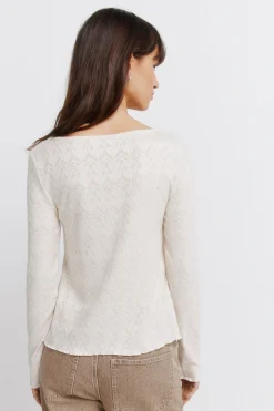 T-shirt &agrave; bords ondul&eacute;s