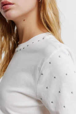 T-shirt &agrave; clous manches courtes