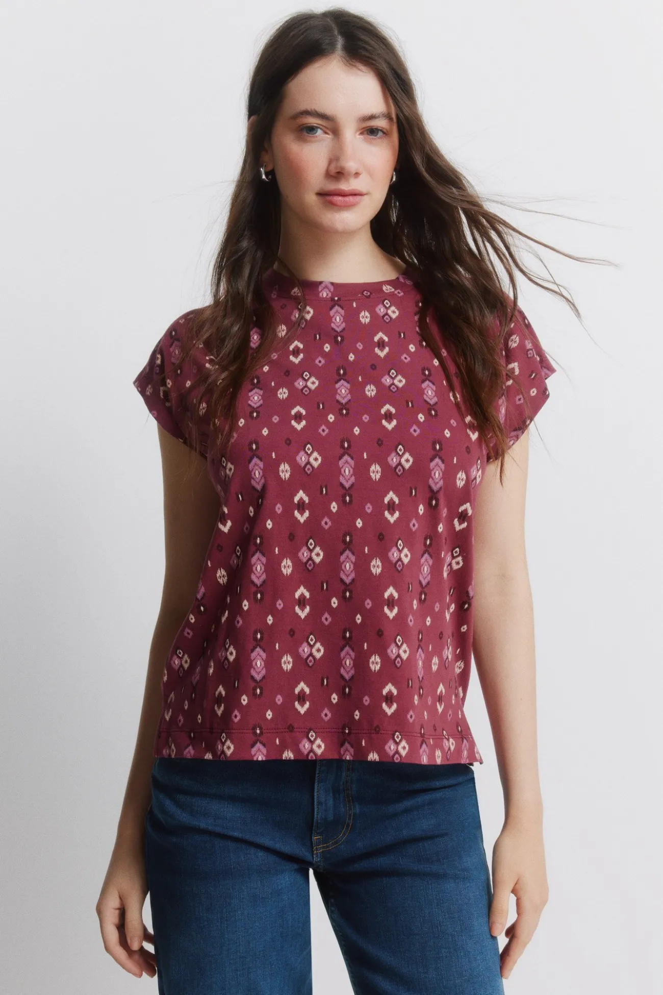 T-shirt à imprimé ethnique
