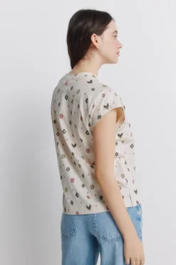 T-shirt à imprimé ethnique