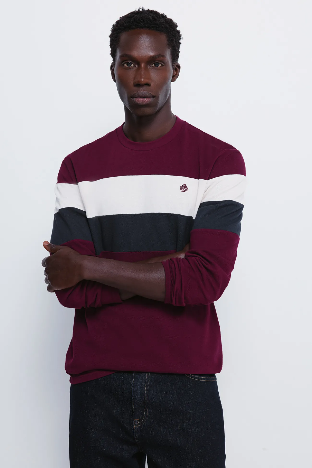 T-shirt à manche longues en piqué découpé