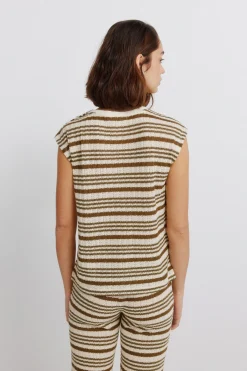 T-shirt à rayures en maille