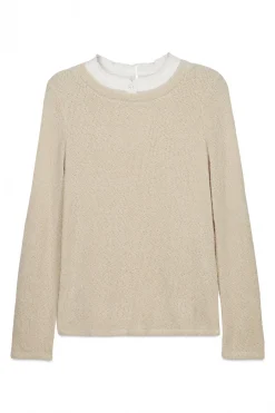 T-shirt chenille col combiné