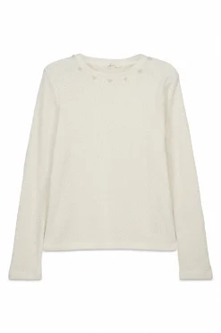 T-shirt chenille col fantaisie