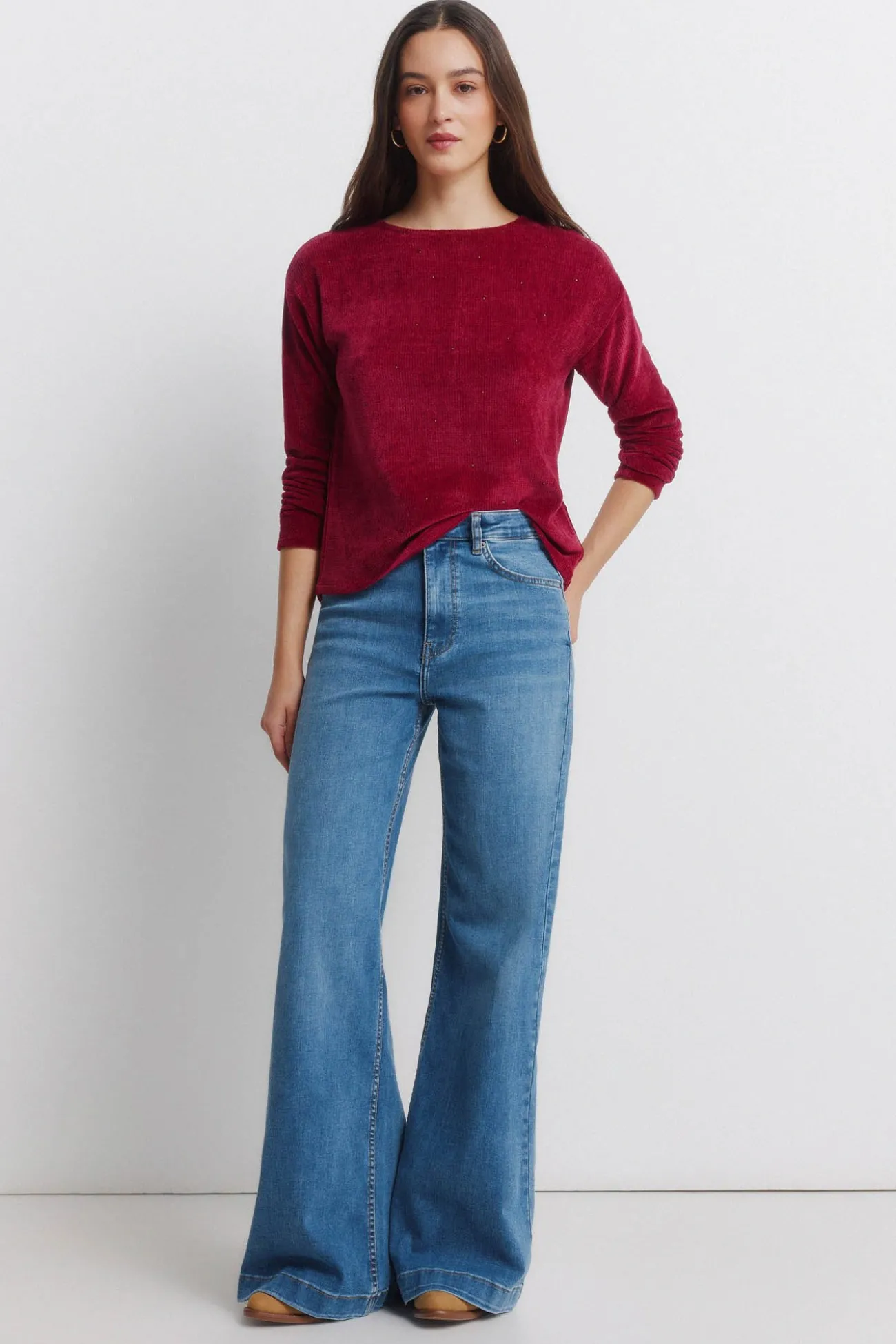 T-shirt clouté en chenille