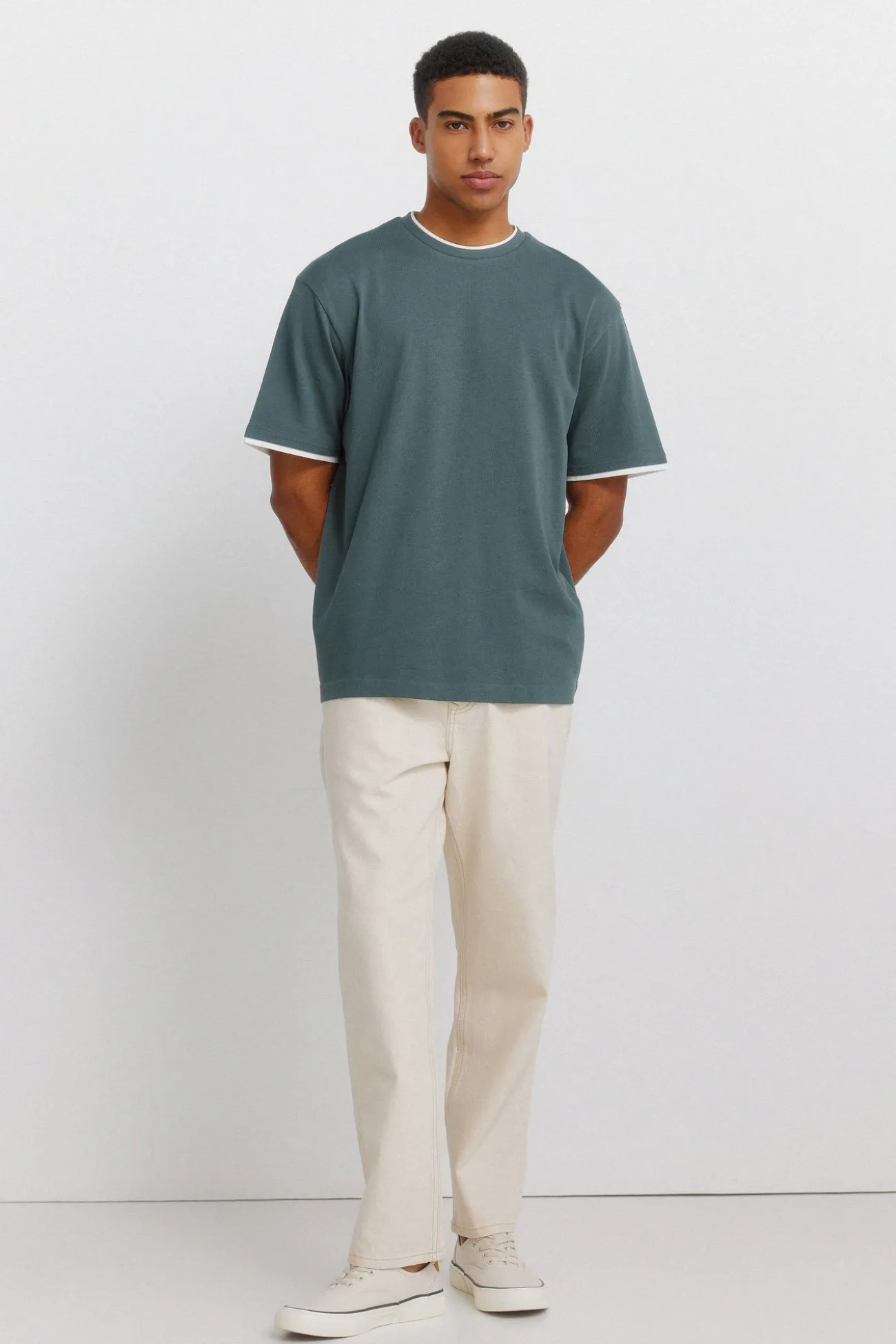 T-shirt col double