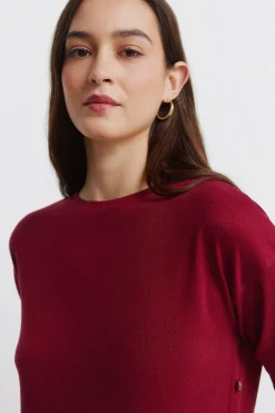 T-shirt combin&eacute;e avec boutons lat&eacute;raux