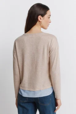 T-shirt combinée avec boutons latéraux