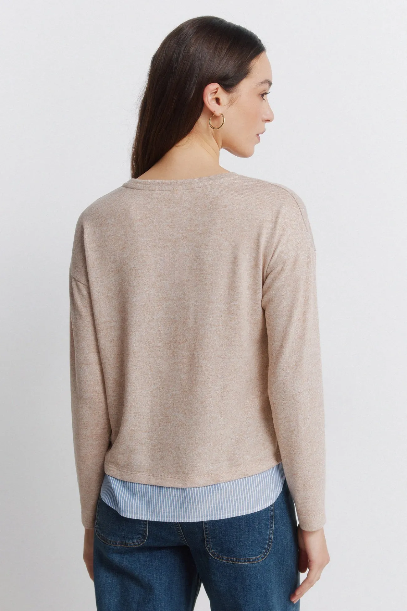 T-shirt combinée avec boutons latéraux
