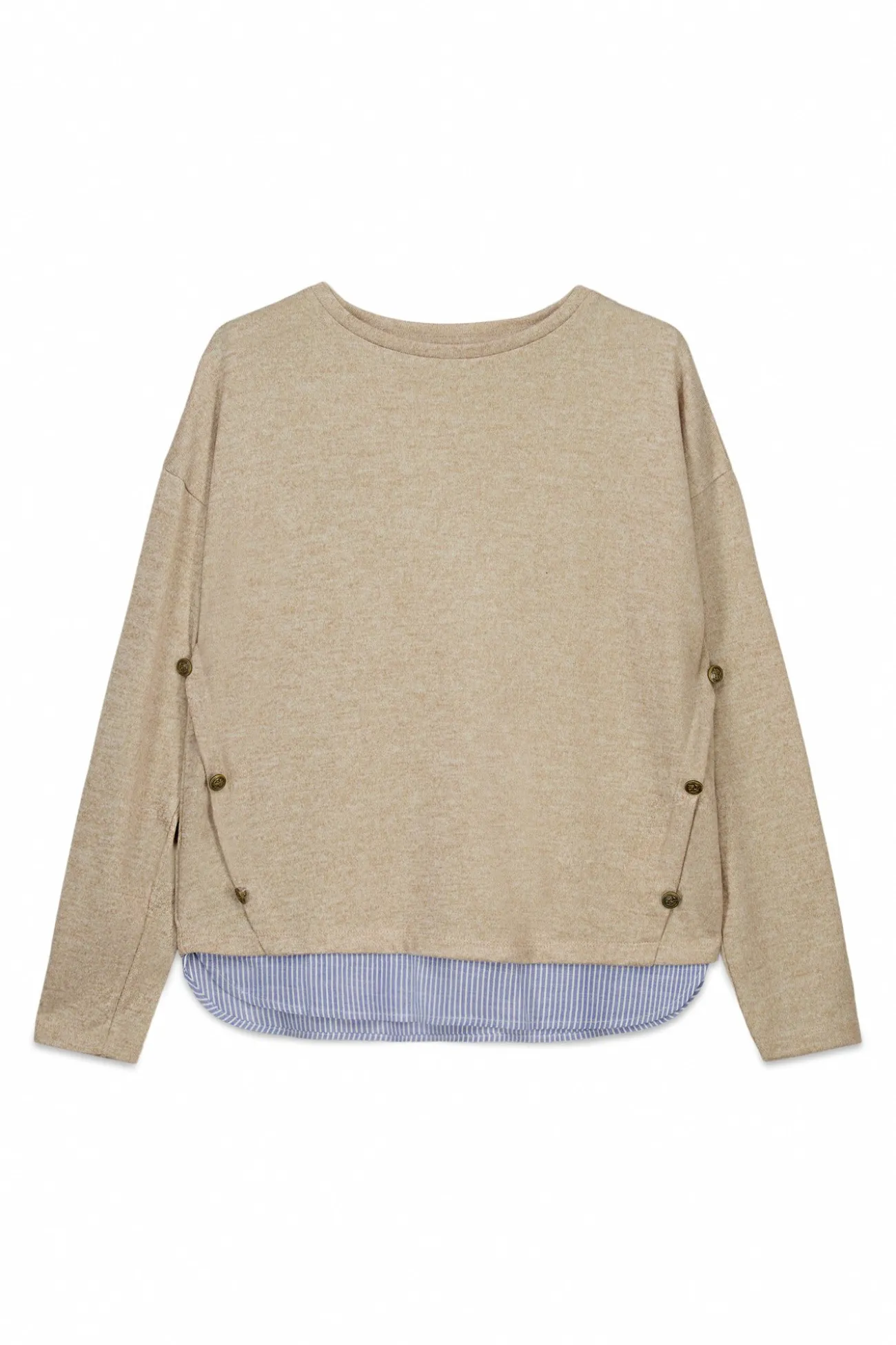 T-shirt combinée avec boutons latéraux