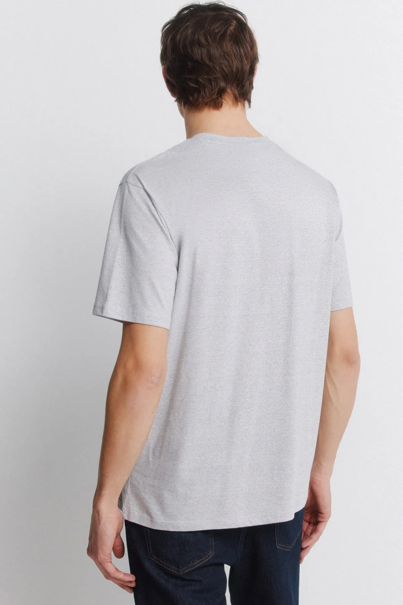 T-shirt micro rayure