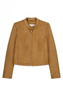 Veste courte en daim synthétique