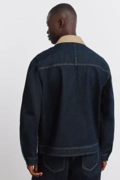 Veste en jean oversize avec col contrast&eacute;