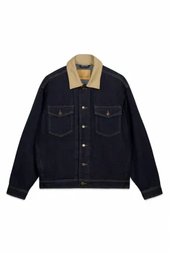 Veste en jean oversize avec col contrast&eacute;