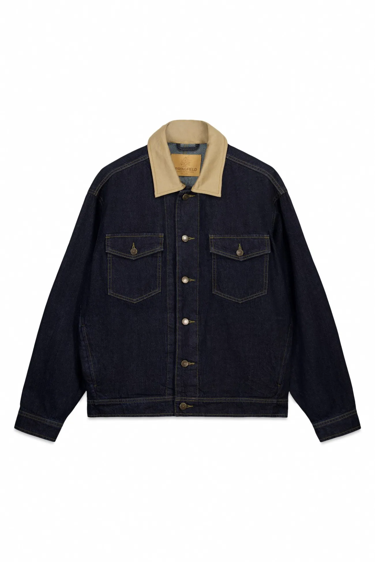 Veste en jean oversize avec col contrast&eacute;
